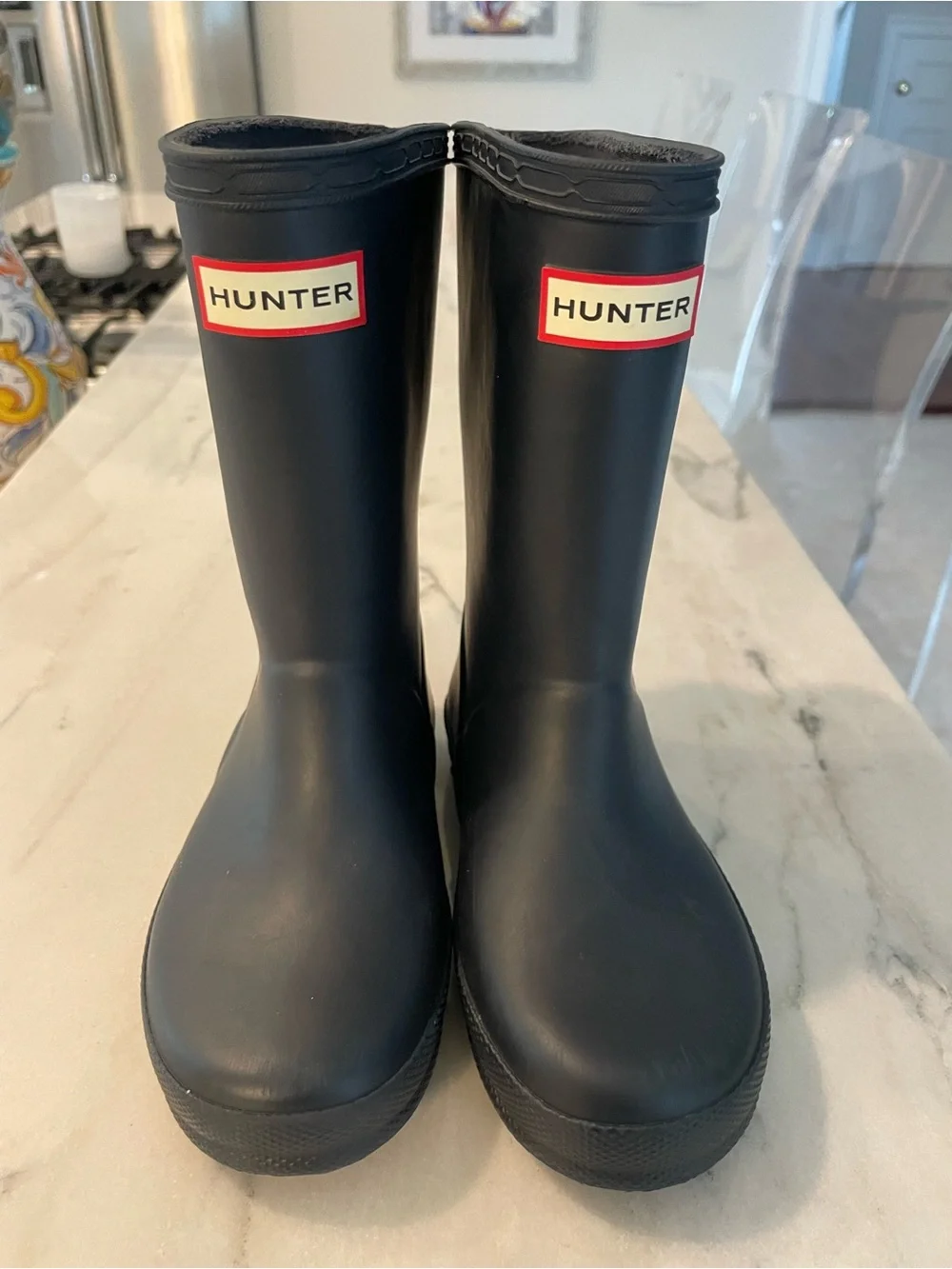 Hunter Black Logo Rain Boot Label